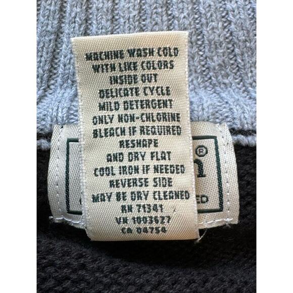 L.L. Bean Mens Double Black 1/4 zip mock neck Sweater, XL; 100% Cotton - Picture 11 of 11